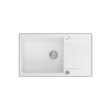 QUADRON EVAN 136 XL GraniteQ zlewozmywak z syfonem Push To Open 1-komorowy z/o (860x500x210; kom. 420x490) snow white / elementy stalowe HCQE58650U1BSP2O